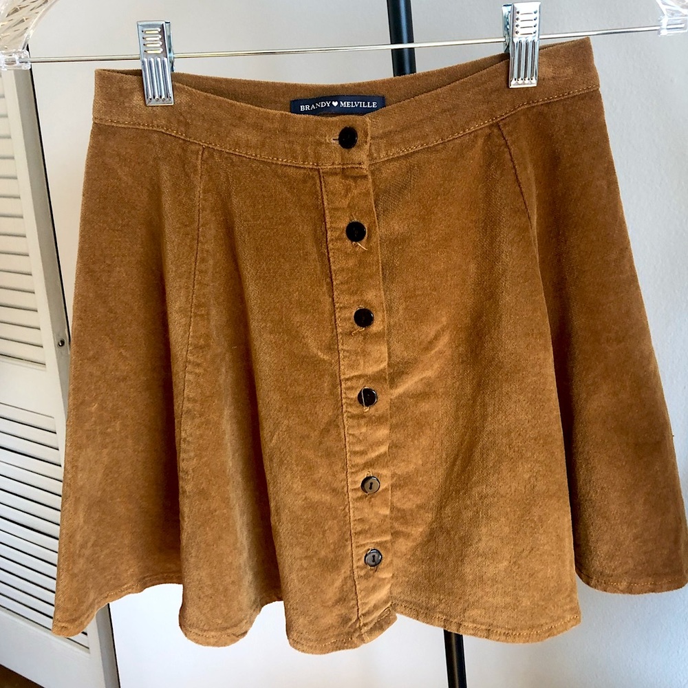 Brandy Melville brown corduroy skirt